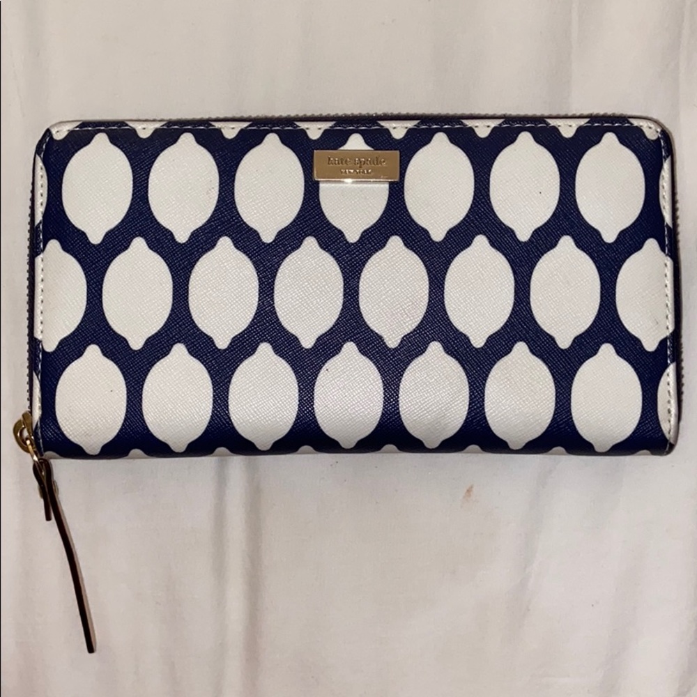 Navy and White Lemon Kate Spade Wallet
